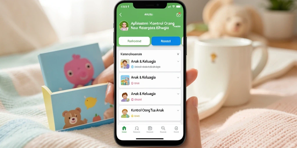 Tampilan antarmuka aplikasi Kontrol Orang Tua Anak yang intuitif dan informatif.