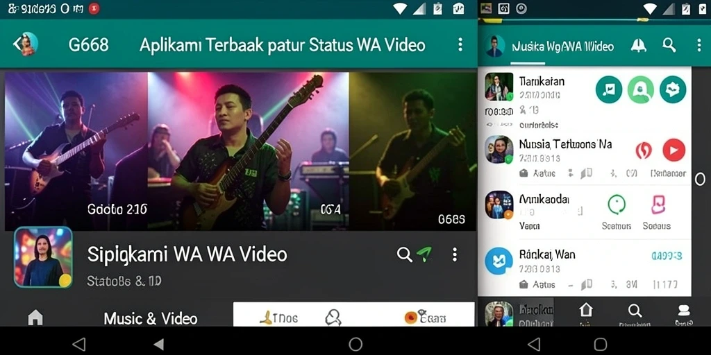 Tampilan antarmuka G668 yang sederhana dan menarik untuk Status WA Video.