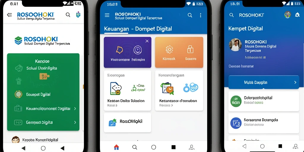 Antarmuka pengguna ROSOHOKI yang sederhana dan efektif untuk Dompet Digital.