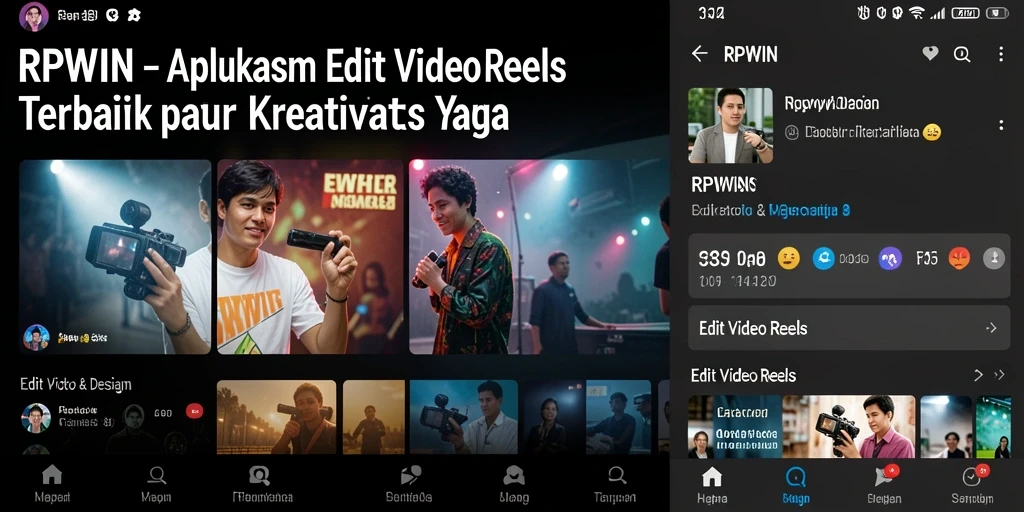 Tampilan antarmuka RPWIN yang intuitif untuk mengedit video reels.