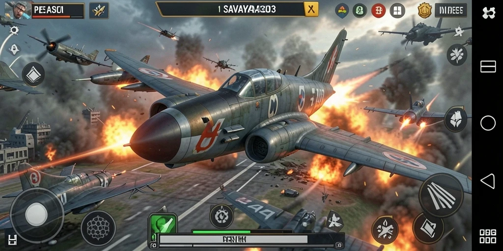 Tampilan antarmuka gameplay seru Perang Pesawat SAVAYA303.