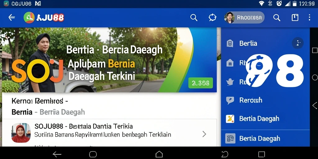 Antarmuka pengguna SOJU88 yang menampilkan berita lokal.