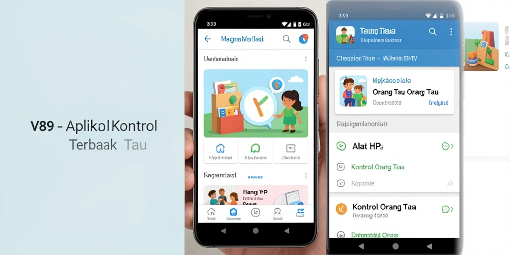 Antarmuka pengguna V89 yang sederhana dan fungsional untuk kontrol orang tua.